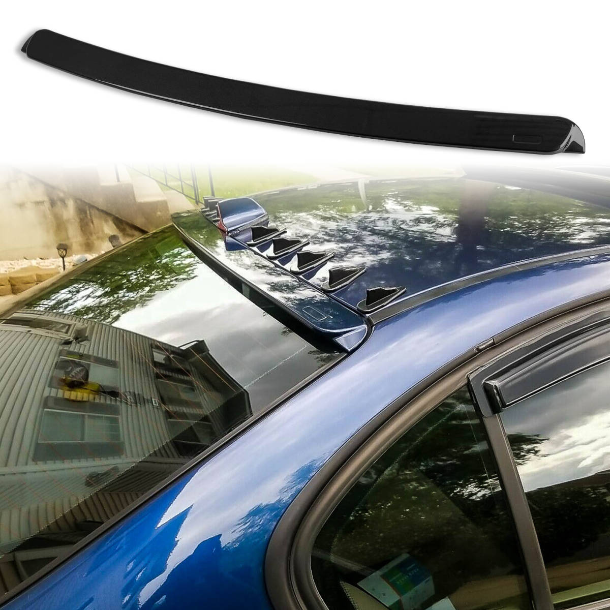 純正色塗装 ABS製 リアルーフスポイラー BMW用 E46 セダン用 ポン付け カラーコード:668 QRS-27184拍卖