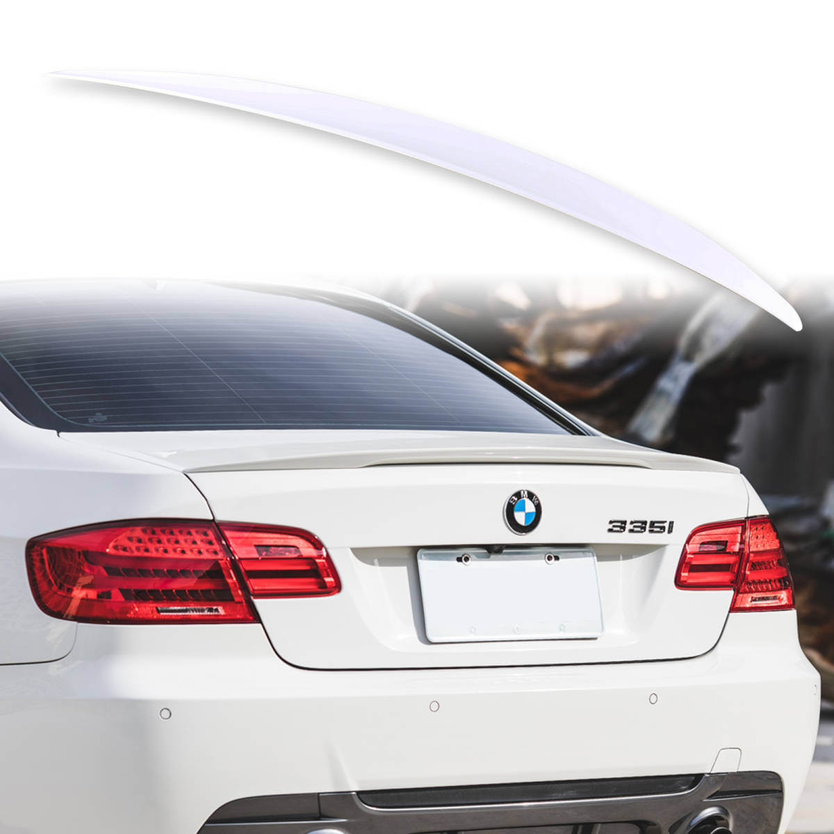 純正色塗装 ABS製 トランクスポイラー BMW用 3シリーズ E92用 クーペ Pタイプ ポン付け カラーコード:300 QTS-27145拍卖