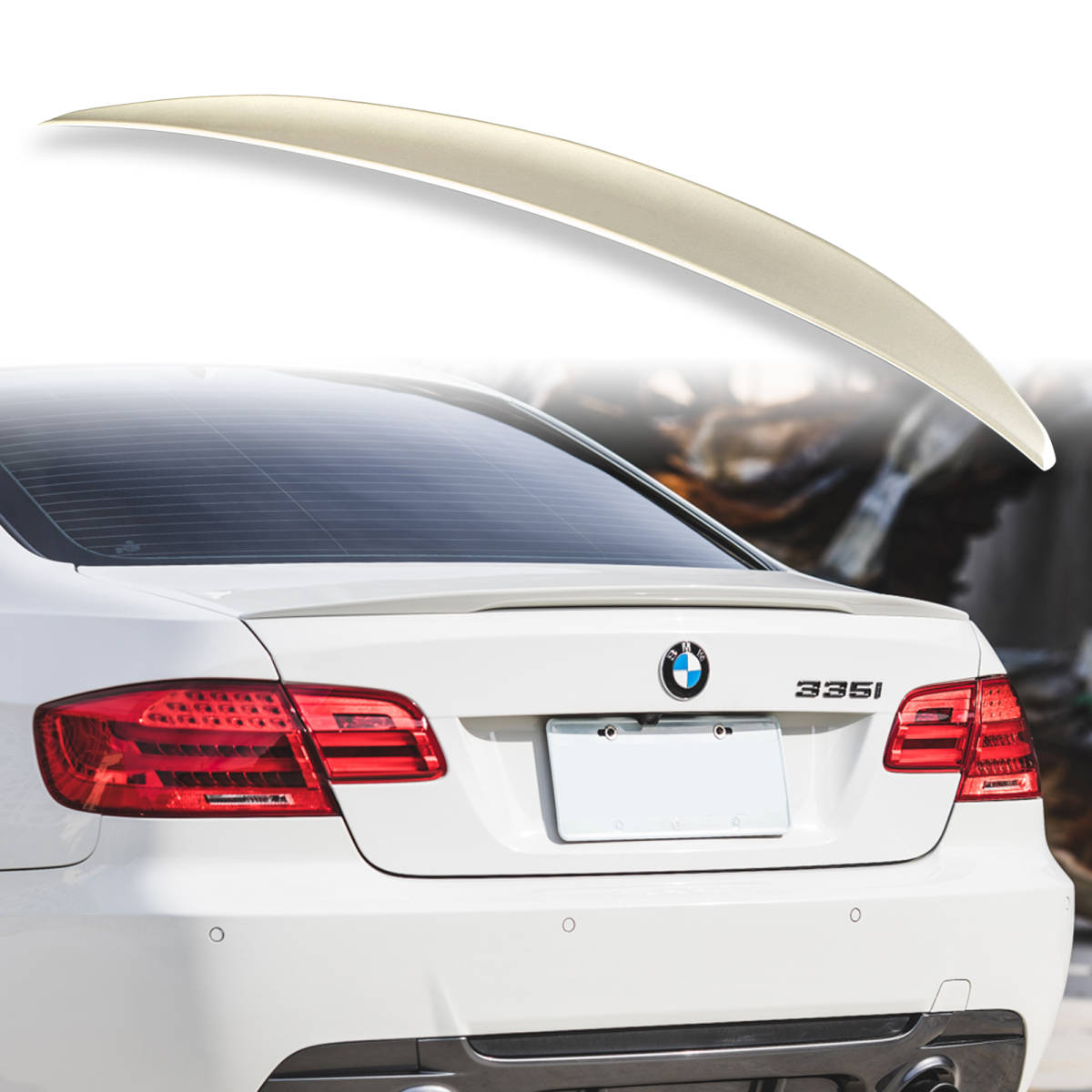 純正色塗装 ABS製 トランクスポイラー BMW用 3シリーズ E92用 クーペ Pタイプ ポン付け カラーコード:A53 QTS-27145拍卖