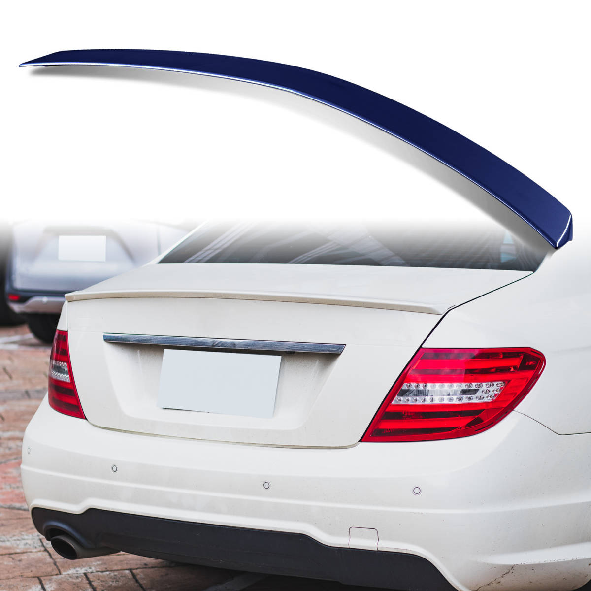 純正色塗装 ABS製 トランクスポイラー メルセデスベンツ用 Cクラス W204用 セダン Aタイプ ポン付け カラーコード:359 QTS-27146拍卖