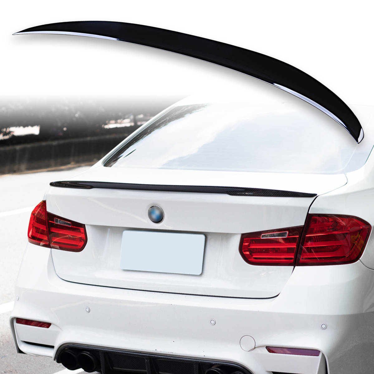 純正色塗装 ABS製 トランクスポイラー BMW用 3シリーズ F30用 セダン Pタイプ ポン付け カラーコード:475 QTS-27153拍卖