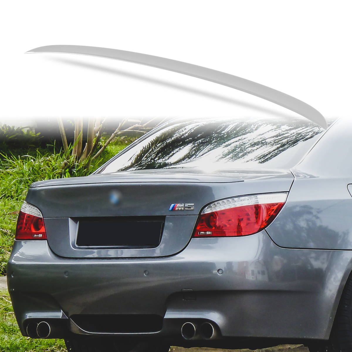 純正色塗装 ABS製 トランクスポイラー BMW用 5シリーズ E60用 セダン M5タイプ ポン付け カラーコード:354 QTS-27172拍卖