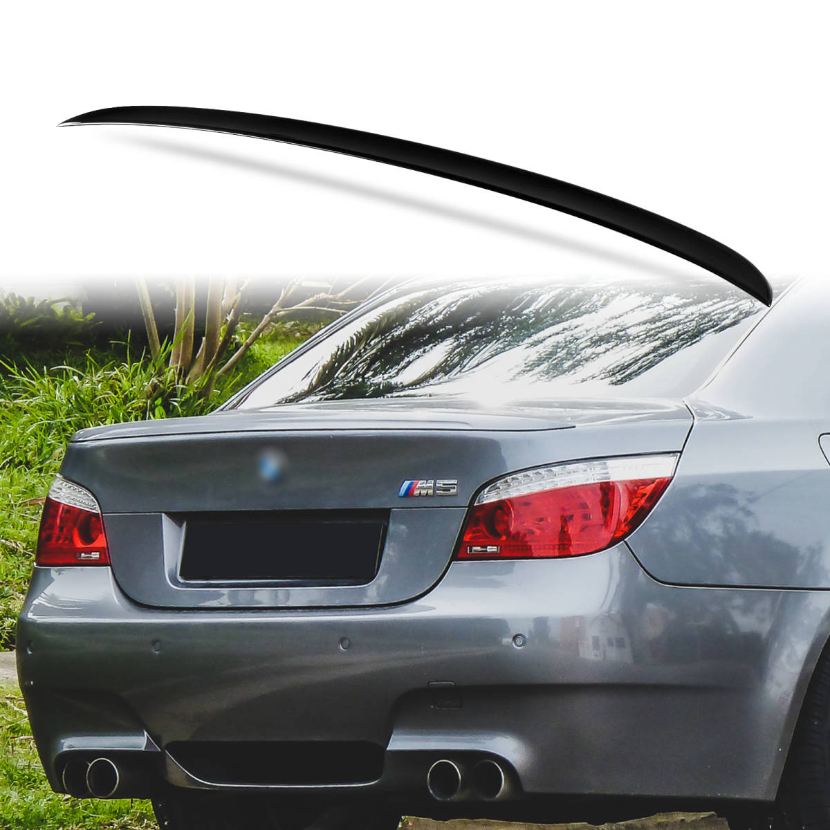 純正色塗装 ABS製 トランクスポイラー BMW用 5シリーズ E60用 セダン M5タイプ ポン付け カラーコード:475 QTS-27172拍卖