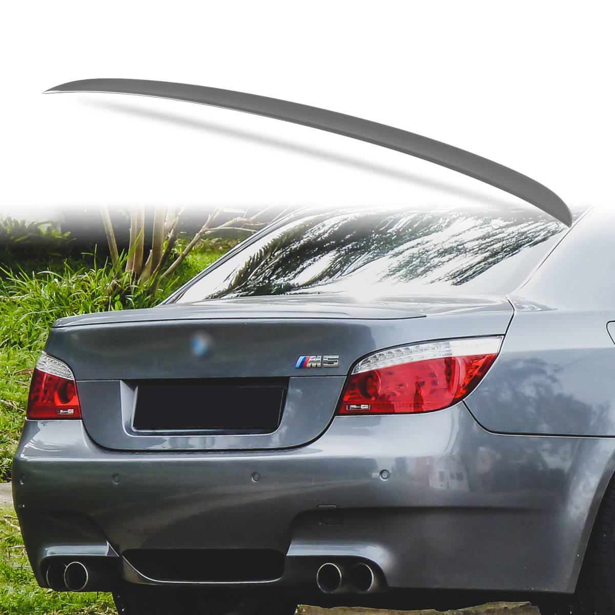 純正色塗装 ABS製 トランクスポイラー BMW用 5シリーズ E60用 セダン M5タイプ ポン付け カラーコード:A52 QTS-27172拍卖