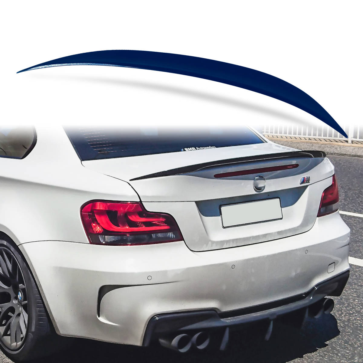 純正色塗装 ABS製 トランクスポイラー BMW用 1シリーズ E82用 クーペ Pタイプ ポン付け カラーコード:A35 QTS-27173拍卖