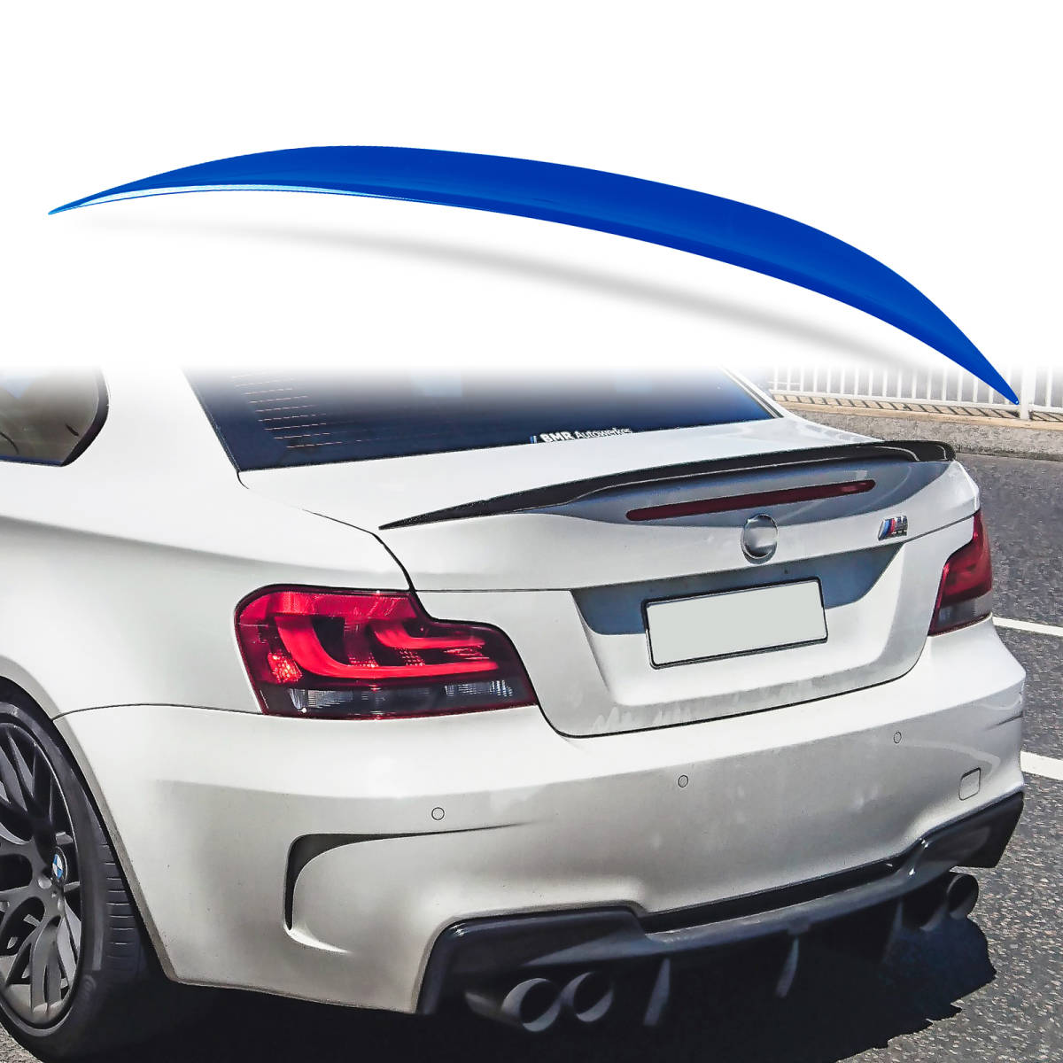 純正色塗装 ABS製 トランクスポイラー BMW用 1シリーズ E82用 クーペ Pタイプ ポン付け カラーコード:A51 QTS-27173拍卖