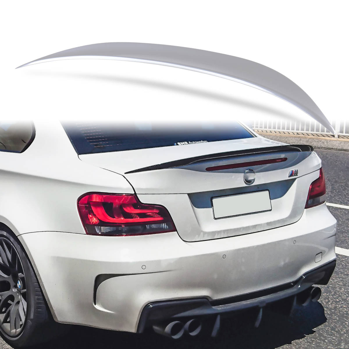 純正色塗装 ABS製 トランクスポイラー BMW用 1シリーズ E82用 クーペ Pタイプ ポン付け カラーコード:A52 QTS-27173拍卖