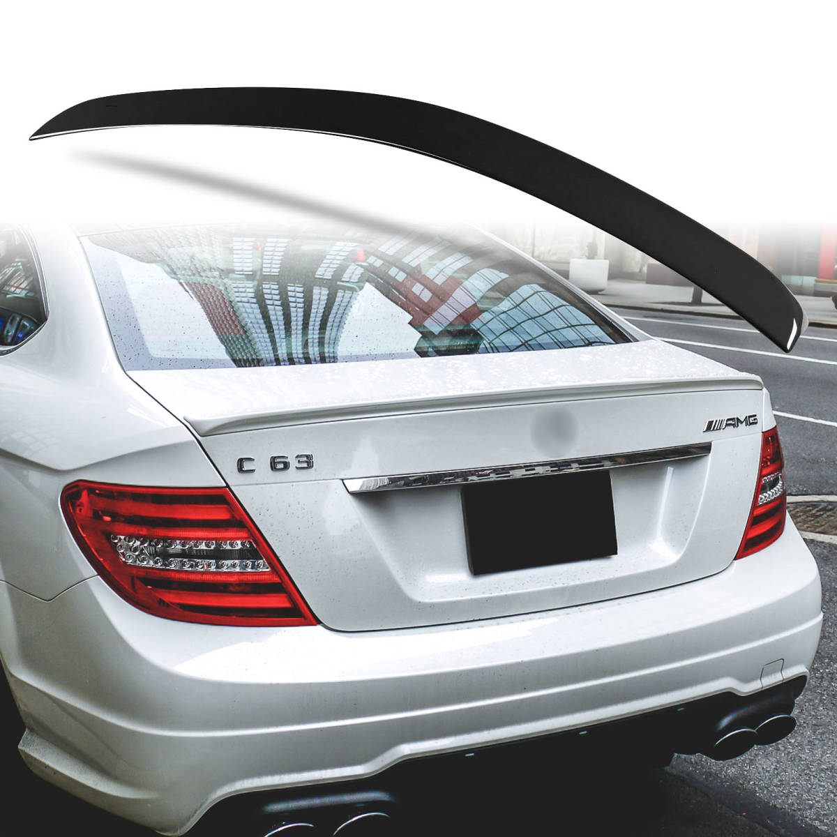 純正色塗装 ABS製 トランクスポイラー メルセデスベンツ用 Cクラス W204 C204 クーペ用 Aタイプ ポン付け カラーコード:197 QTS-27175拍卖