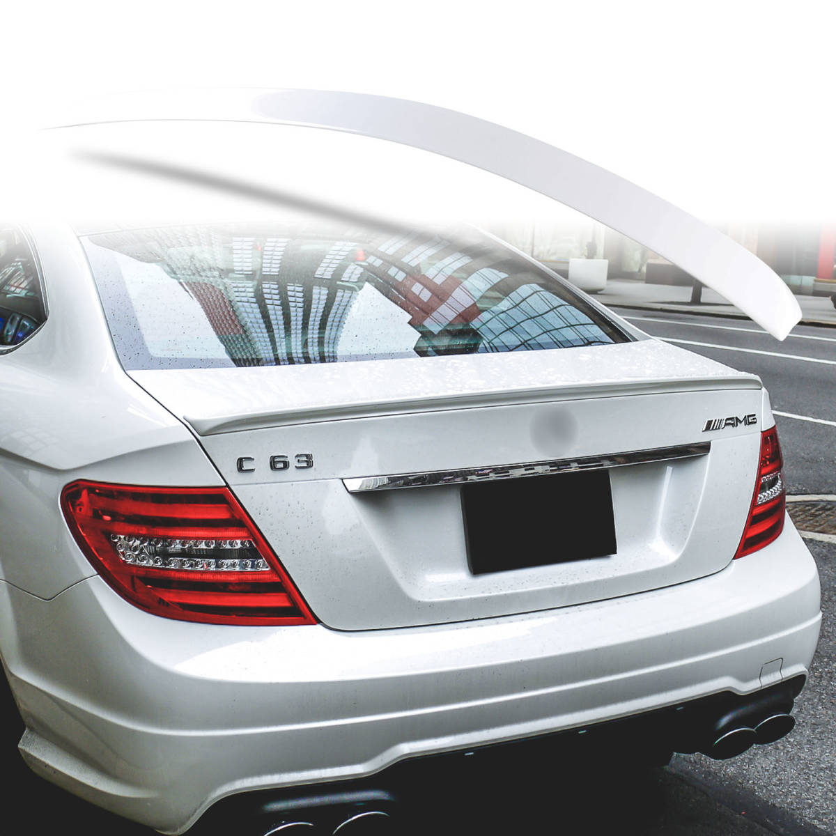 純正色塗装 ABS製 トランクスポイラー メルセデスベンツ用 Cクラス W204 C204 クーペ用 Aタイプ ポン付け カラーコード:650 QTS-27175拍卖