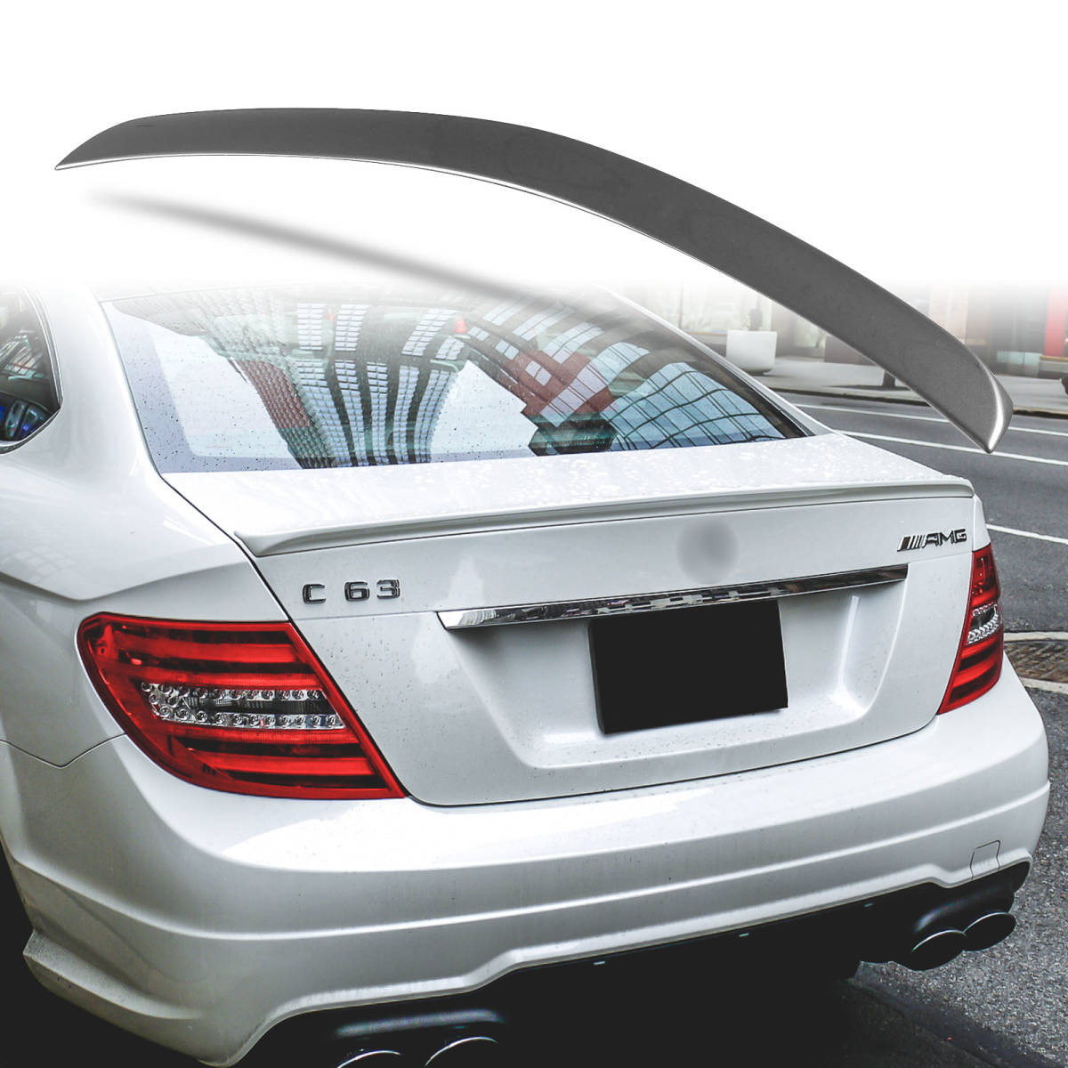 純正色塗装 ABS製 トランクスポイラー メルセデスベンツ用 Cクラス W204 C204 クーペ用 Aタイプ ポン付け カラーコード:755 QTS-27175拍卖