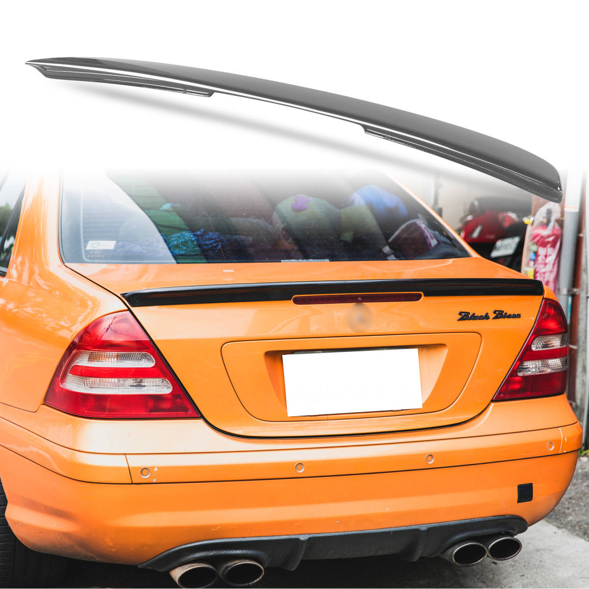 純正色塗装 ABS製 トランクスポイラー メルセデスベンツ用 Cクラス W203 セダン用 Aタイプ ポン付け カラーコード:755 QTS-27180拍卖