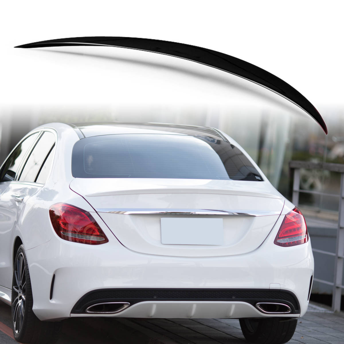 純正色塗装 ABS製 トランクスポイラー メルセデスベンツ用 Cクラス W205用 セダン Aタイプ ポン付け カラーコード:040 QTS-27929拍卖