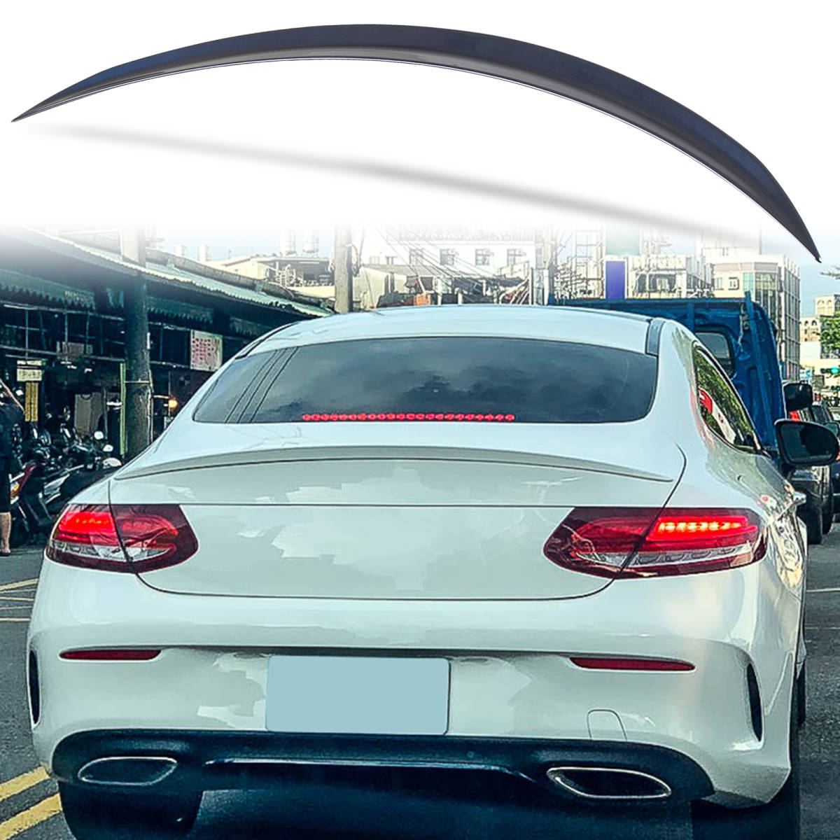 純正色塗装 ABS製 トランクスポイラー メルセデスベンツ用 Cクラス C205 クーペ用 Aタイプ ポン付け カラーコード:890 QTS-41217拍卖