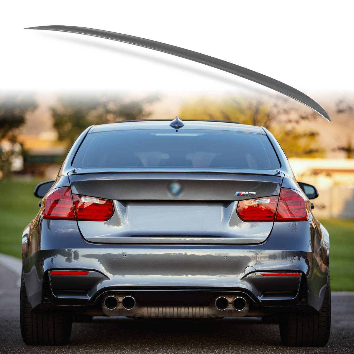 純正色塗装 ABS製 トランクスポイラー BMW用 3シリーズ F30用 F80 M3タイプ ポン付け カラーコード:B39 QTS-47587拍卖