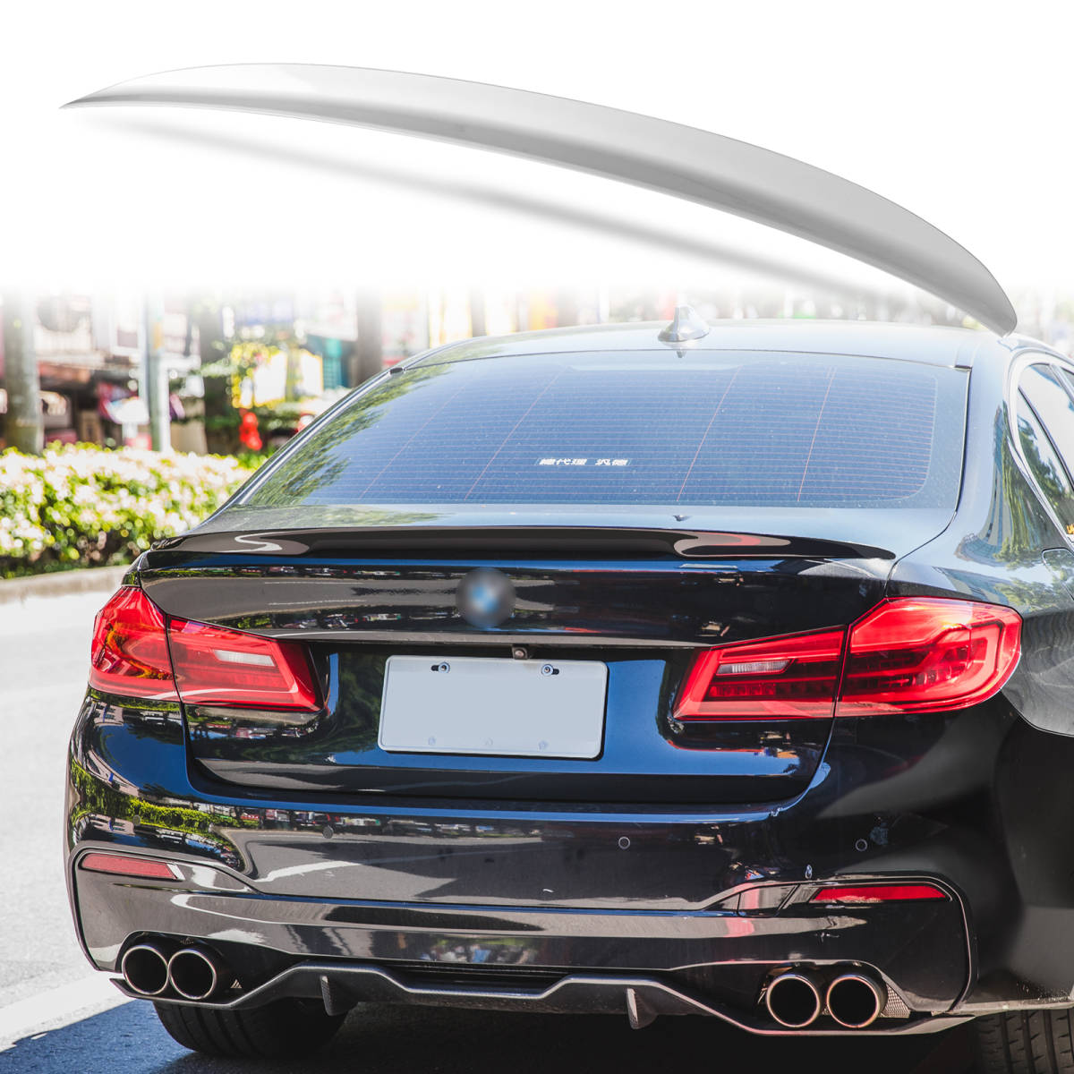 純正色塗装 ABS製 トランクスポイラー BMW用 5シリーズ G30用 Pタイプ ポン付け カラーコード:A83 QTS-49981拍卖