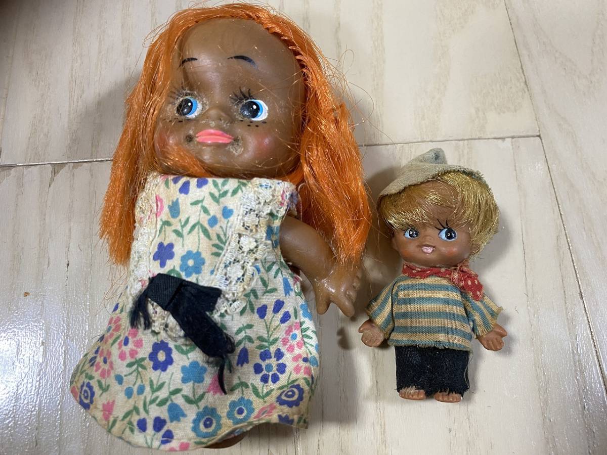 昭和レトロ クロンボ女の子 男の子 ソフビ拍卖