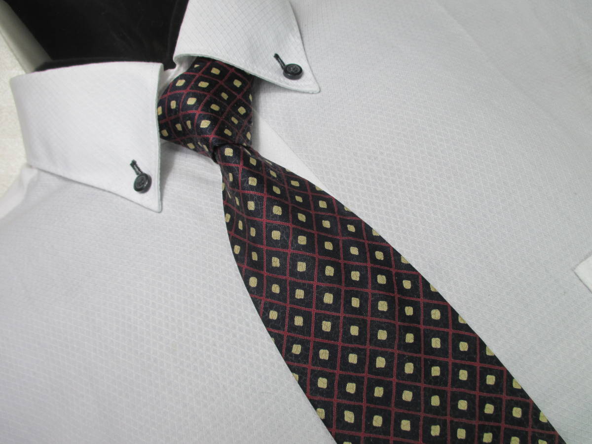 ☆ネクタイ◆ジムトンプソン JIM THOMPSON ◆スクエアパターン柄・黒系☆第27弾ブランドがいっぱい☆27-6☆拍卖