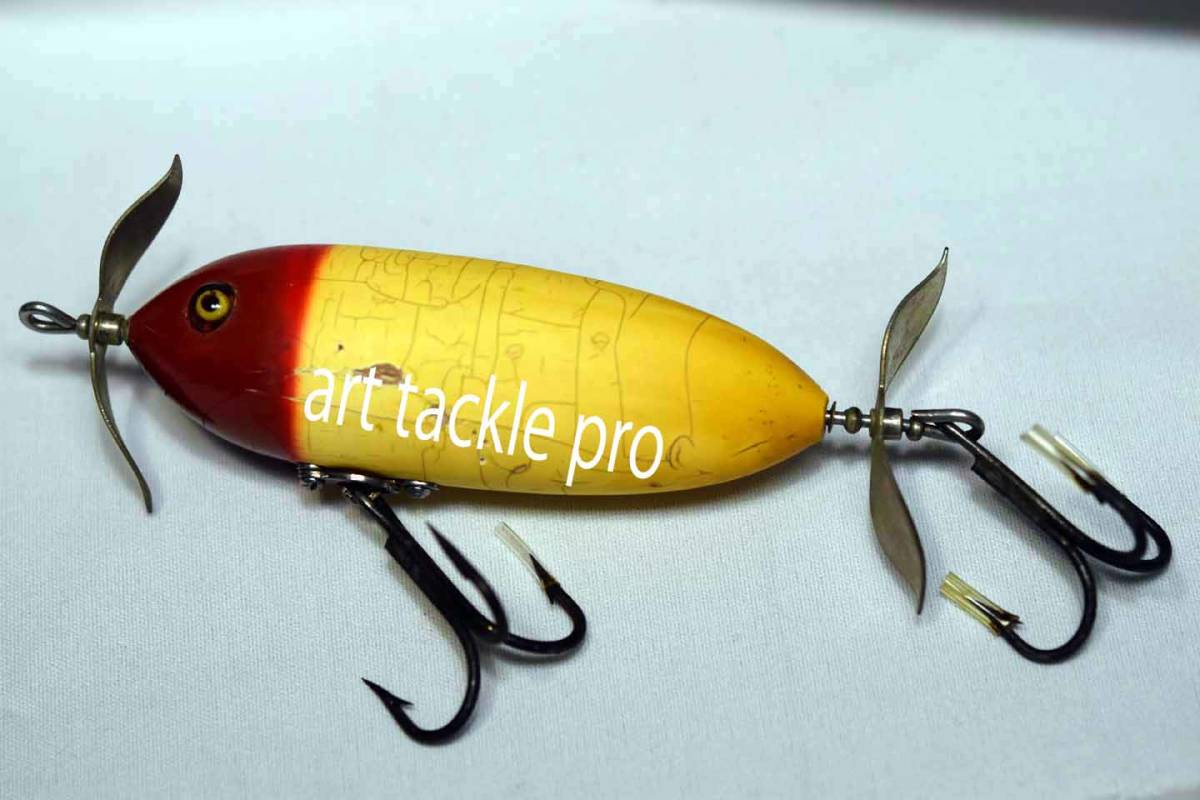 HEDDON 350 musky surfusser, c1930, toilet seat,(4050-J7P) へドン 350、マスキー サッフェサー、VINTAGE GRASS EYE LURE拍卖