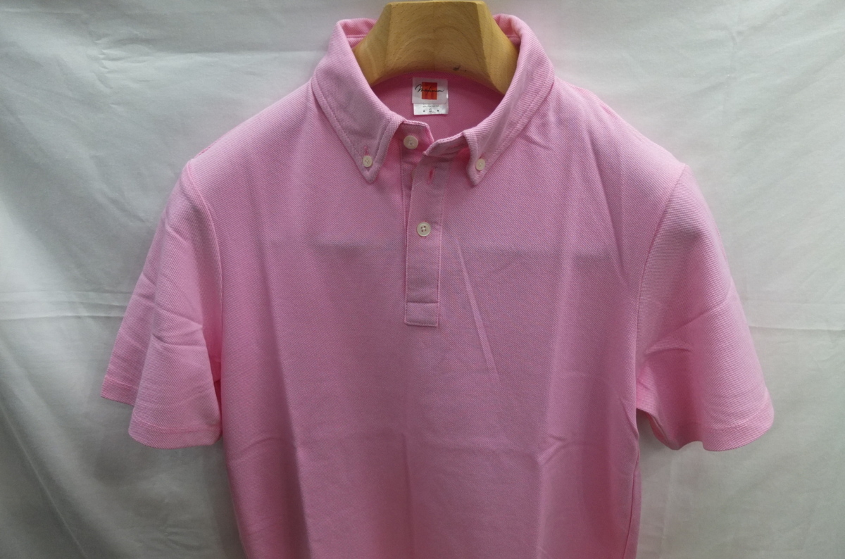 ★送料無料!ポロシャツ ゴルフシャツ ボタンダウン ドライ系鹿の子 S ピンク 吸水速乾 紡臭機能 LIFEMAX★未使用格安!拍卖