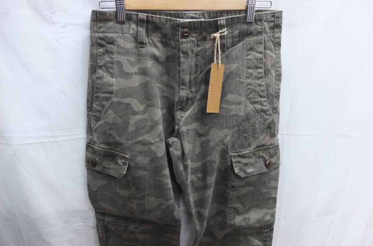 スリムカーゴパンツ ゴルフパンツ ダメージ綾織綿布 迷彩 Mサイズ W実寸約82cm GKH OIL CAKE★未使用格安!拍卖