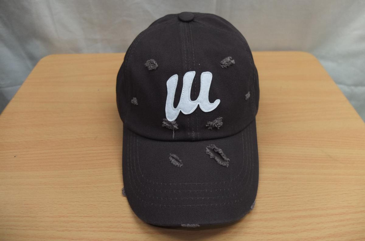 ★送料割引!ゴルフキャップ 帽子 ダメージ加工綿布 チャーコールグレィ W2★未使用格安!拍卖