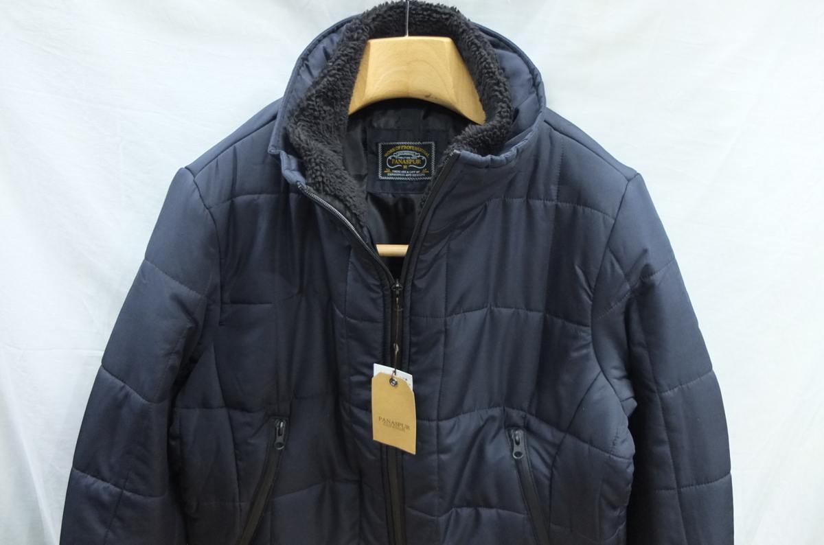 ★送料割引!中綿ブルゾン ゴルフブルゾン キルティング 防風 防寒 高密ポリエステル布 Mサイズ 紺 PANASPUR★未使用格安拍卖