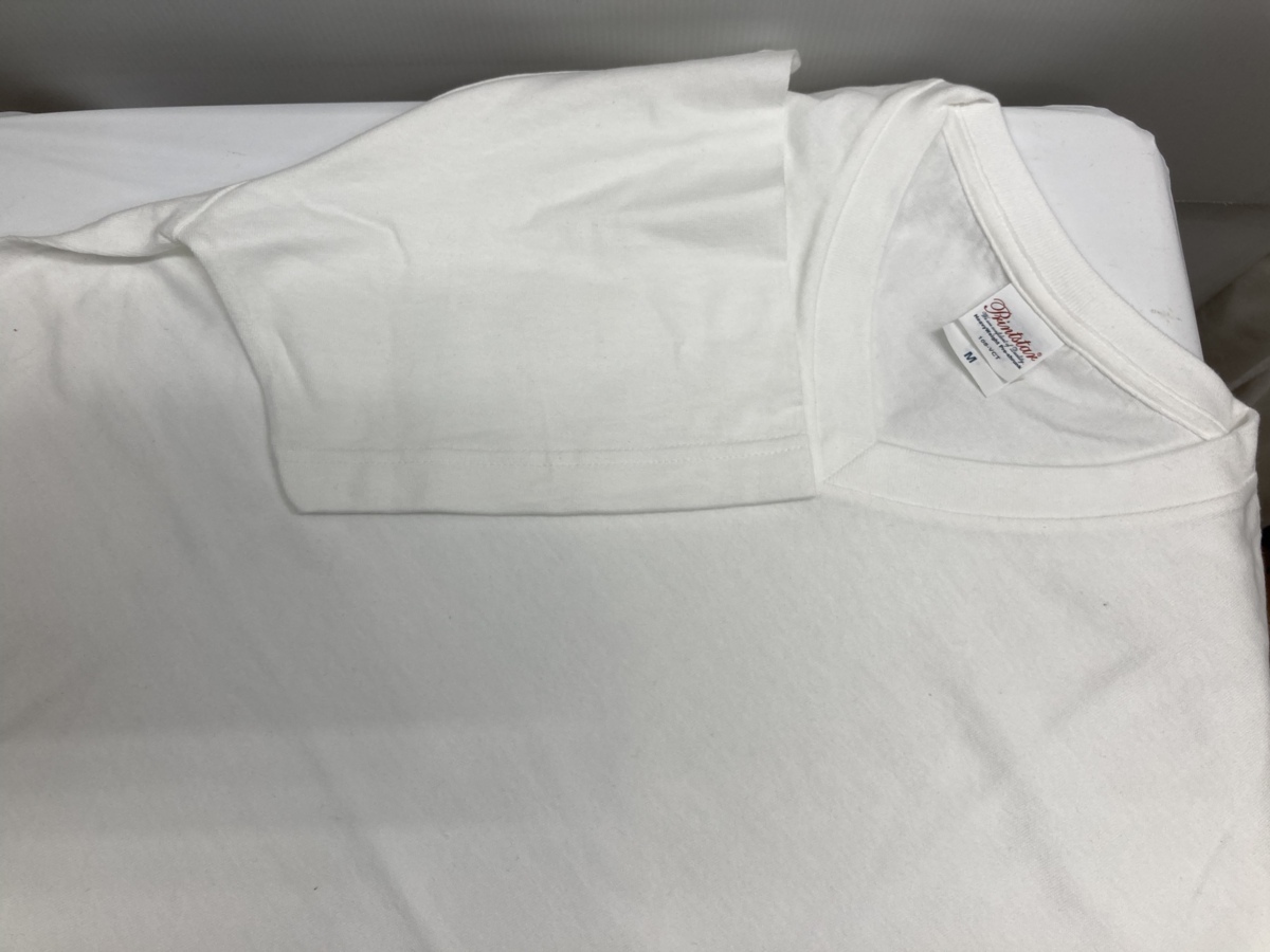 半袖Tシャツ Vネック 無地 ヘビーウエイト 天竺 L 白 Printstar★未使用格安! 拍卖