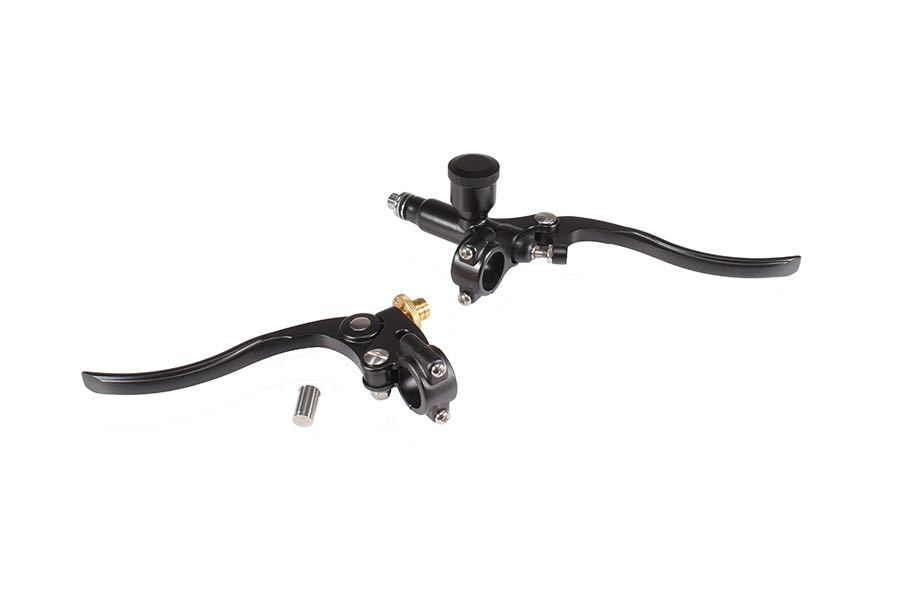 ハーレー ブラック クラッチ ブレーキ レバー マスター セット チョッパー ボバー ブラックアウト 26-1029拍卖