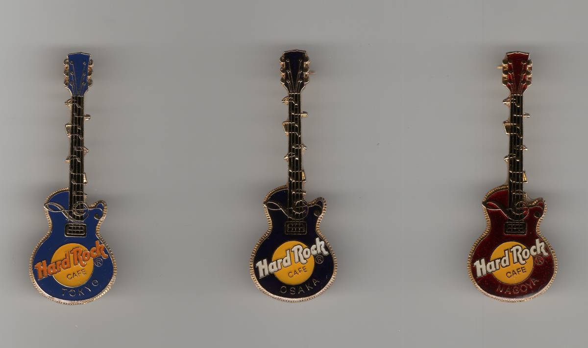 (0101) ハードロックカフェ ミュージカルノート(音符)ギターピン 3本セット Hard Rock Cafe拍卖