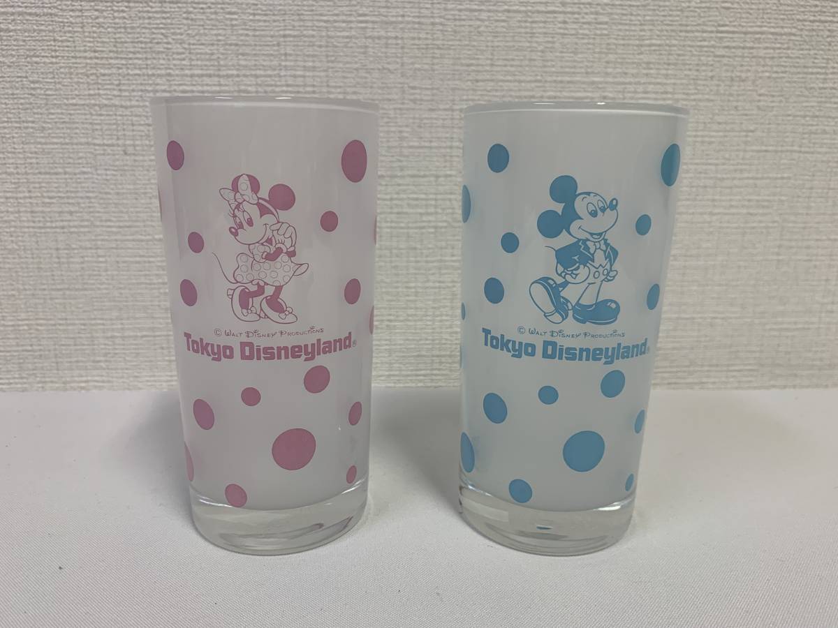 東京ディズニーランド ミッキー&ミニー グラス 水玉 2個セット 新品未使用拍卖