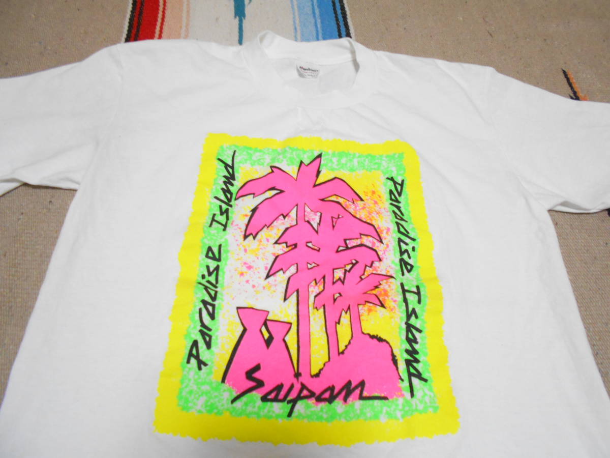 1980年代初頭製 STEDMAN SAIPAN PARADISE ISLANDトロピカル ビンテージTシャツMADE IN USA VINTAGEサイパン オールドサーフ サーフィン拍卖