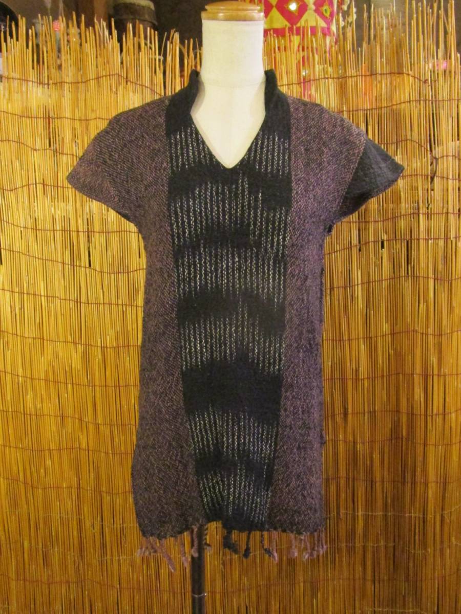 ②新品*ジョムトン生地*小さめサイズ*キャップスリーブ*フリンジ*ミニワンピース拍卖