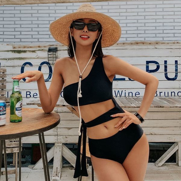 【イチオシ厳選商品】 レディース 水着 ワンピース ワンショルダー ハイウエスト ビーチ 夏 F081拍卖