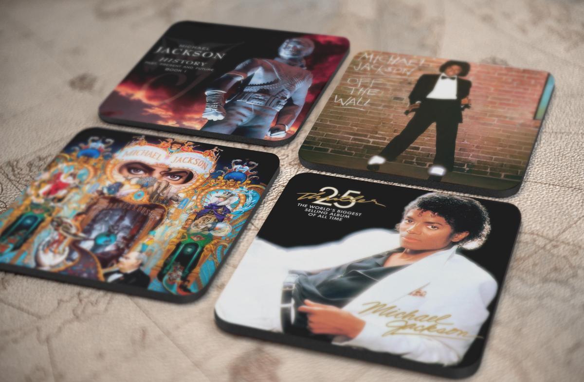 人気レア!《マイケル・ジャクソン-Michael Jackson》オリジナル・アルバム ジャケット デザイン コルク製 コースター 4個セット-1-4(1)拍卖