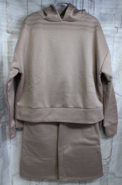 15 00578 ☆ パーカー ワイドパンツ セットアップ レディース 裏起毛 定番 パジャマ 部屋着 M-L モカブラウン HW8317【アウトレット品】拍卖