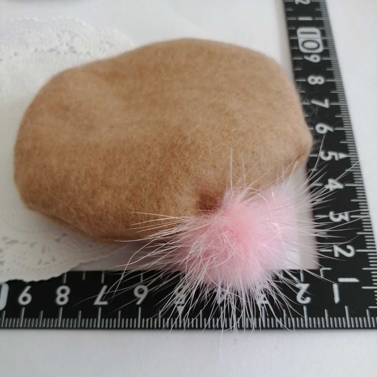 tia 人形用 ミスナンシー サイズ ピンク ミンクファー ベレー帽 ベージュ拍卖