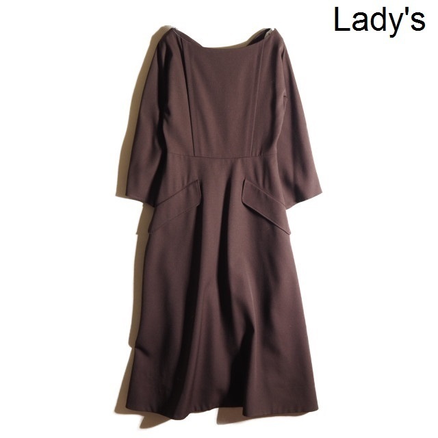 x2102P ▼ELIN エリン▼ 新品 ウール ロングワンピース ブラウン 36 / フレアワンピース ウールワンピース ドレス 茶 秋冬 rb mks拍卖