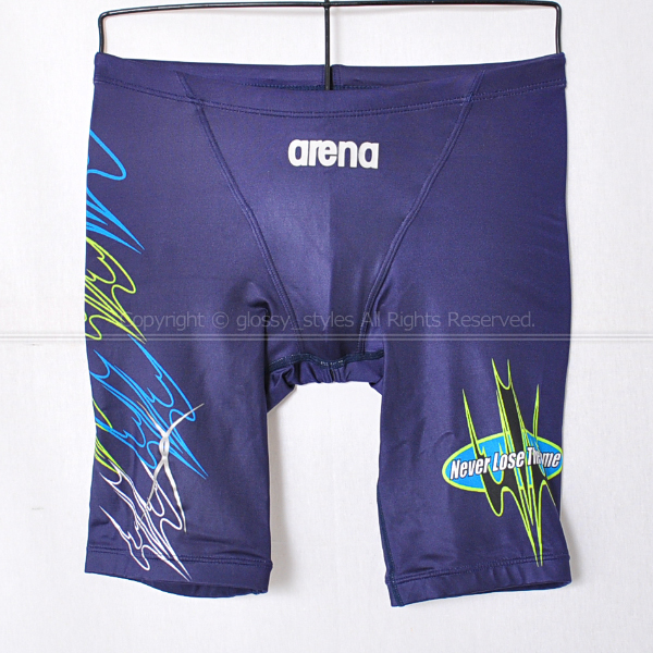 k1556-06■美品 arena アリーナ NUX ニュークス メンズハーフスパッツ競泳水着 FAR-6514 ネイビー M拍卖
