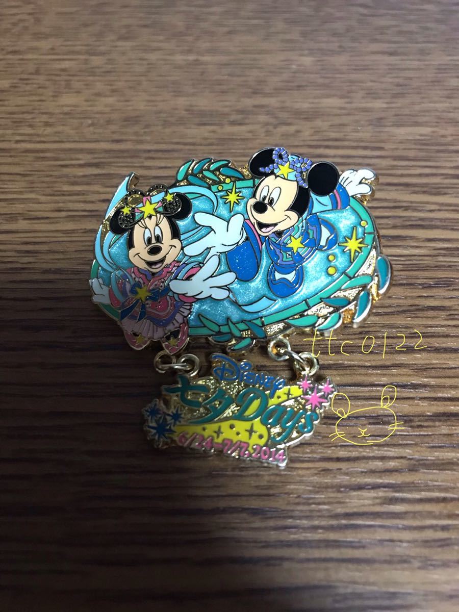 中古品 ディズニーリゾート 2014 七夕Days 【ミッキー&ミニー 織姫&彦星 ピンバッジ】送料120円拍卖