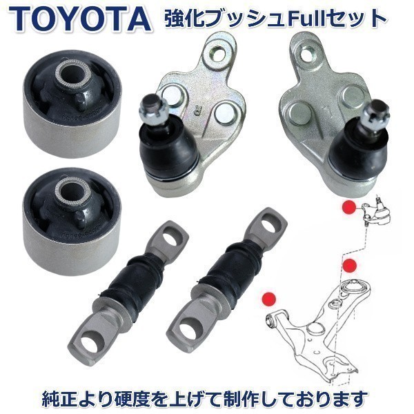 【1年保証】トヨタ アルファード G/V 10系フロント ロアアーム 左右 ブッシュ ボールジョイント MNH15フルセット拍卖