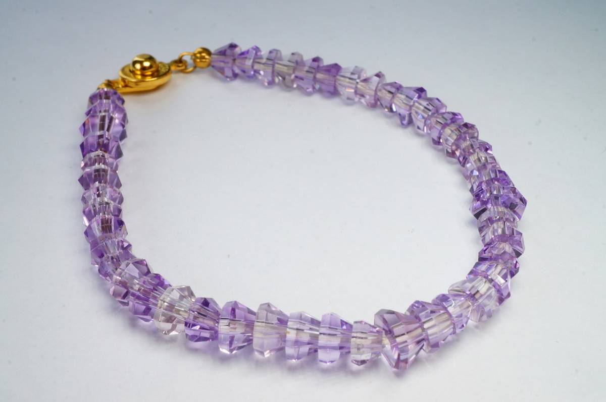 希少!未使用20年前の在庫!1本もの!一級研磨士が施した匠の逸品!天然紫水晶(アメジスト)ブレスレット拍卖