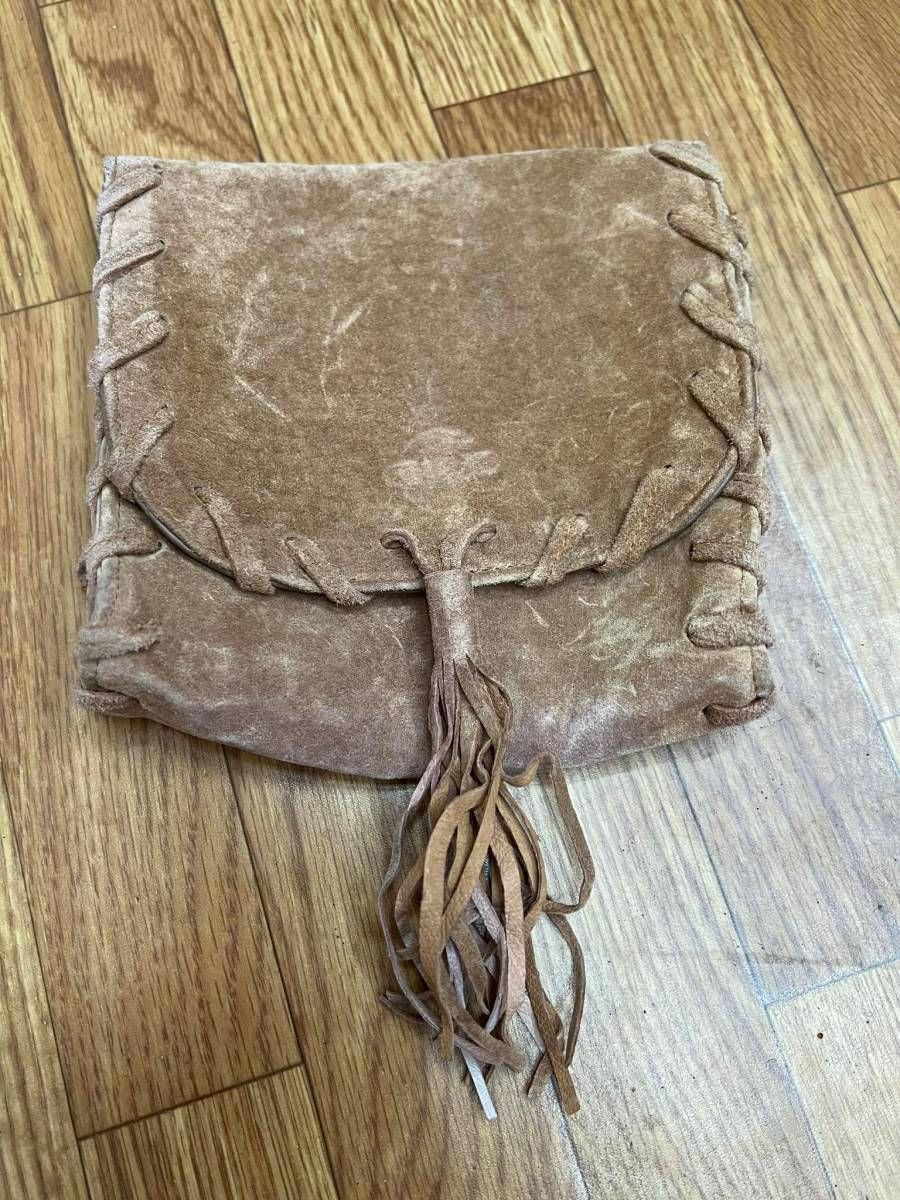 ウエストバッグ ウエストポーチ ポーチ スエード ベージュ拍卖