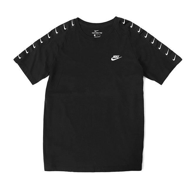 古着 NIKE ナイキ 袖ライン ロゴTシャツ BQ0025-010 L 黒 半袖Tシャツ メンズ拍卖