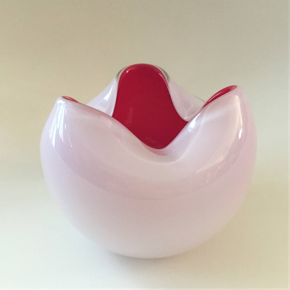 ◆ビンテージ ガラス アシュトレイ 灰皿 マルティグラス 工芸ガラス 手拭き ジャパニーズモダン 検 昭和レトロ 北欧 iittala ホルムガード拍卖