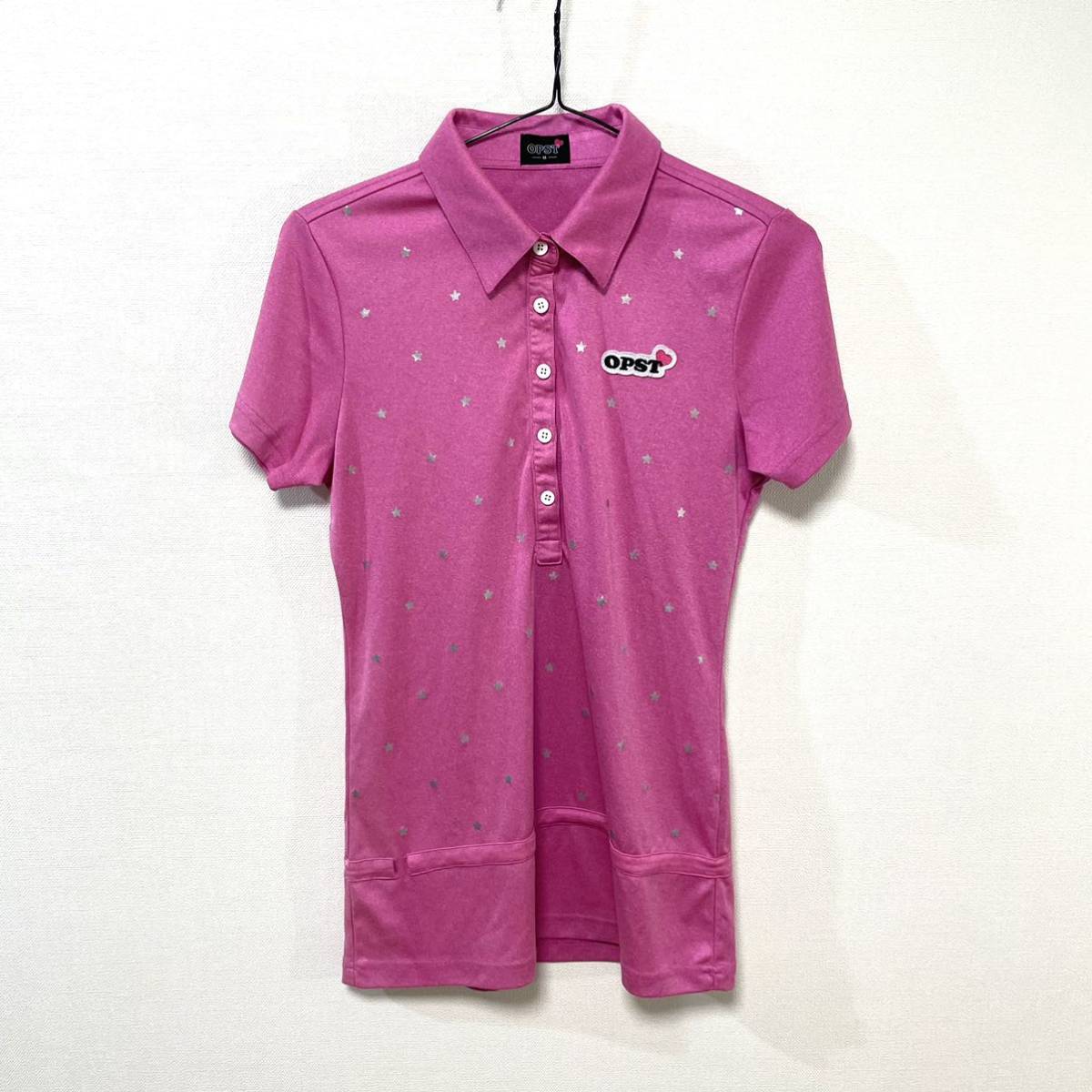 ★超美品★OPST オプスト ポロシャツ ワンピース レディースM ゴルフウェア 吸汗速乾素材 星柄拍卖