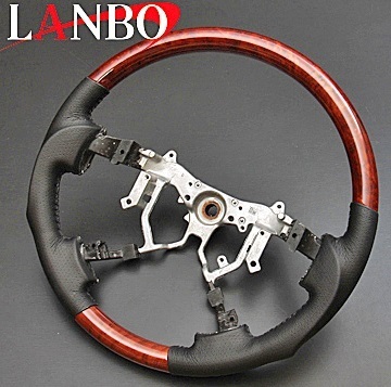 【M's】トヨタ ハイエース 200系4型/5型 LANBO製 コンビステアリング(茶木目調)/ガングリップタイプ オリジナル ハンドル レジアスエース拍卖