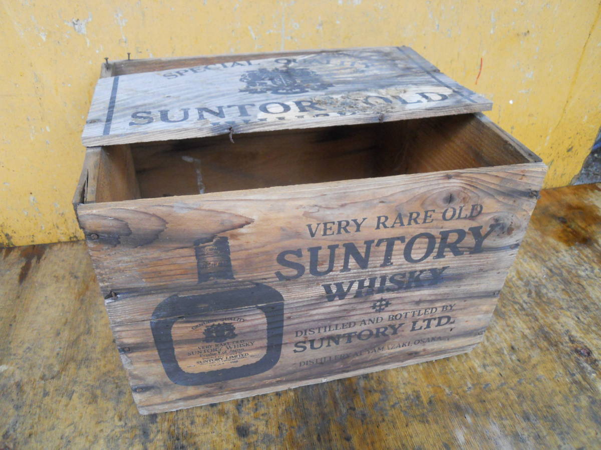 M8590 非売品 ウッドボックス ビンテージ ウィスキー 木箱 SUNTORY WHISKY VERY RARE OLD 横32cm奥28cm高21cm ゆうパック100サイズ(0406) 拍卖