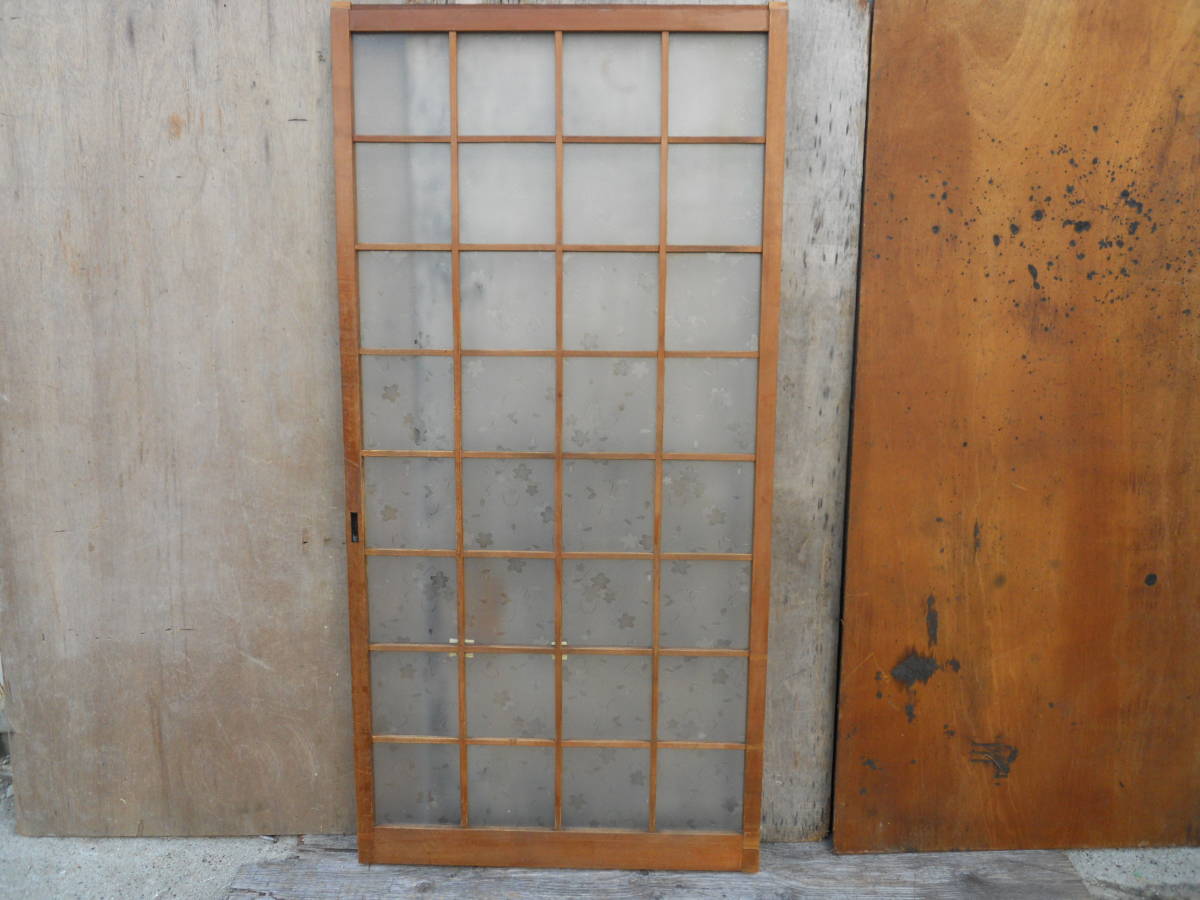 最終値下げ!M8602 古民家 型板ガラスさくら古都 障子 引戸高178cm横89cm厚3cm 【送り先は会社 事務所 店舗限定】【個人様は西濃運輸局留】拍卖