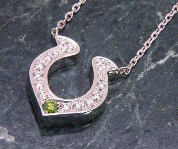 《質屋出品》Pt850/900★グリーンダイアモンド0.111ctネックレス★C-2974拍卖