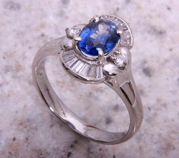 《質屋出品》Pt900★天然サファイア1.67ct+ダイアリング★C-3781拍卖